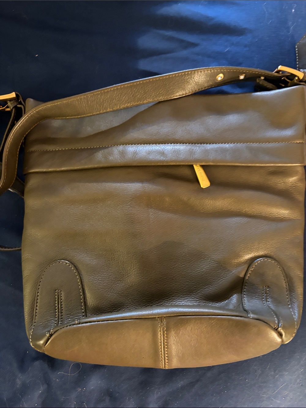 Stone Mountain Accessories Dark Green Leather Messenger Crossbody